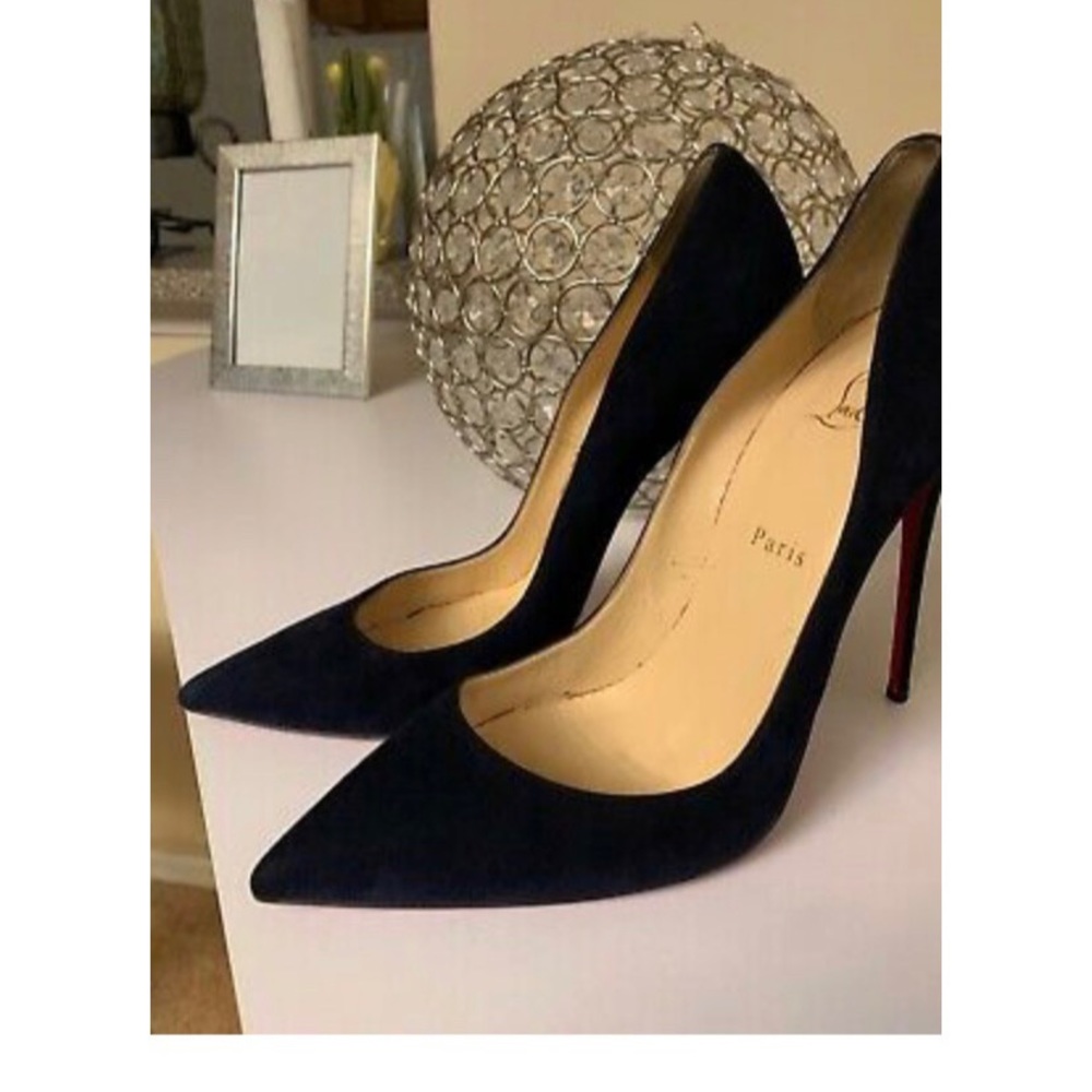 Christian Louboutin So Kate Navy Blue Suede